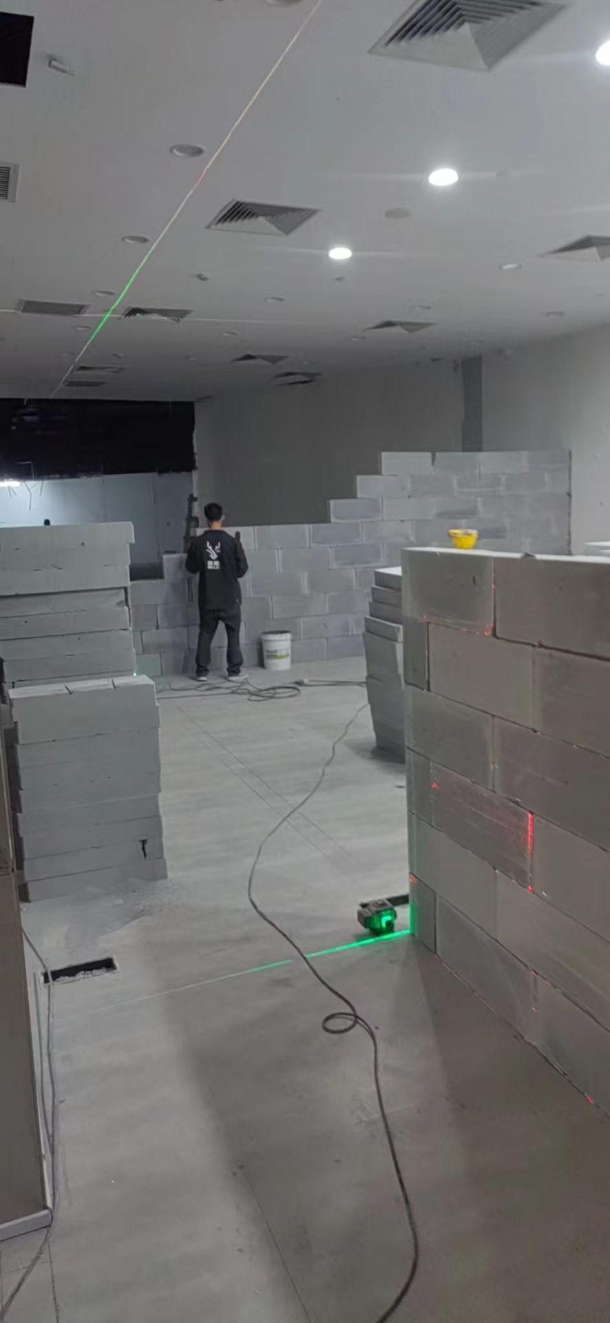 加气块隔墙施工